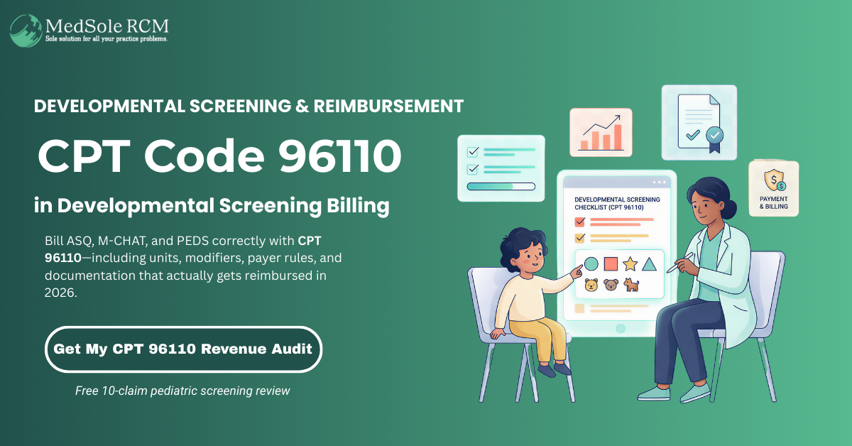 96110 CPT Code Billing, Modifiers, and Reimbursement Guide for Developmental Screening and Testing in 2026